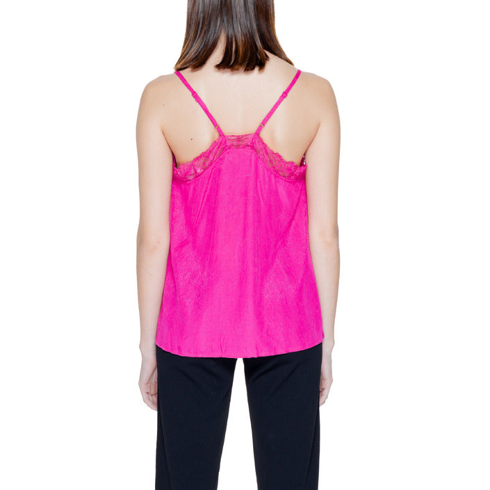 Vila Clothes Canotta Donna Fucsia Monocromo Spalline Scollo Tondo 100% Viscosa Primavera/Estate 14096475