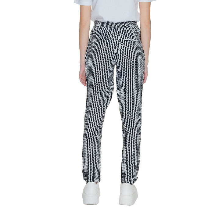 Only Pantaloni Donna Nero Geometrica Lacci 100% Viscosa Primavera/Estate 15222230