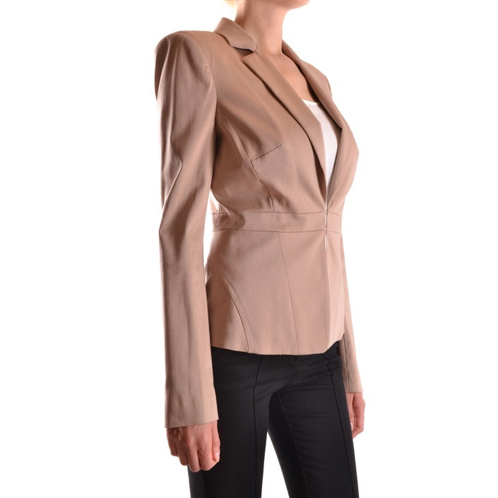 Elisabetta Franchi Giacca Donna Beige Monocromo Clip Bavero Maniche Lunghe 90% Cotone 10% Elastan Primavera/Estate B_30095