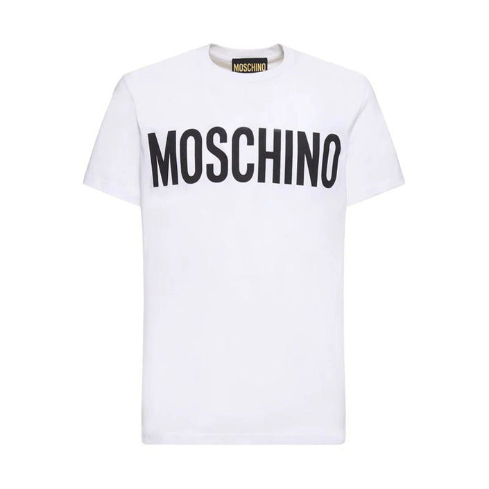 Moschino T-Shirt Uomo Bianca Stampa Manica Corta Scollo Tondo 100% Cotone Primavera/Estate V_30988