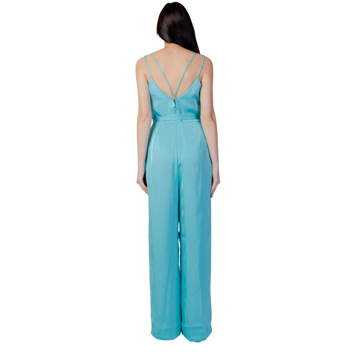 Vila Clothes Tuta Donna Azzurra Monocromo con Cerniera Spalline Scollo a V in Poliestere 100% 14085390