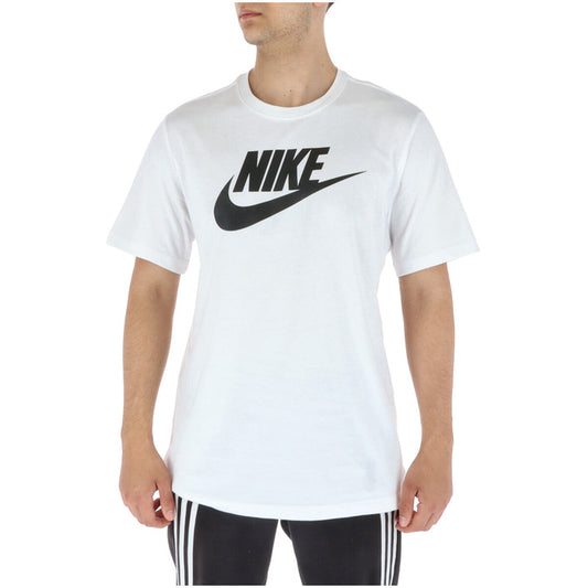 Nike T-Shirt Uomo Bianca Stampa Manica Corta Scollo Tondo 100% Cotone Primavera/Estate AR5004
