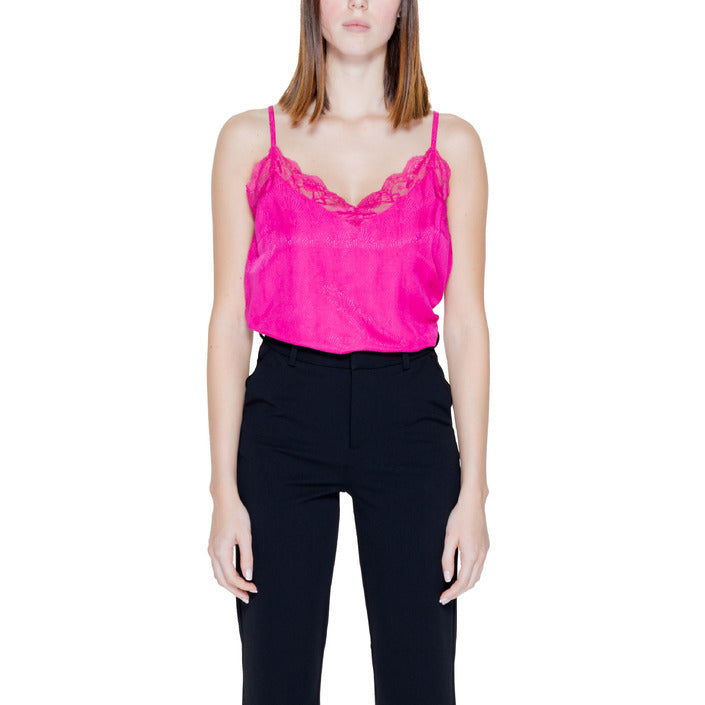Vila Clothes Canotta Donna Fucsia Monocromo Spalline Scollo Tondo 100% Viscosa Primavera/Estate 14096475