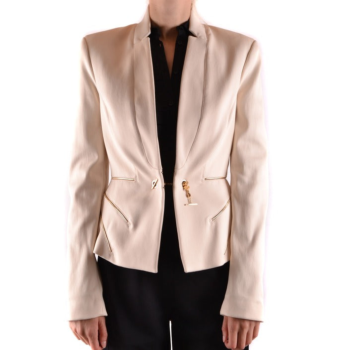 Elisabetta Franchi Giacca Donna Bianco Monocromo Clip Maniche Lunghe 38% Cotone 58% Poliammide 4% Elastan Primavera/Estate B_30958