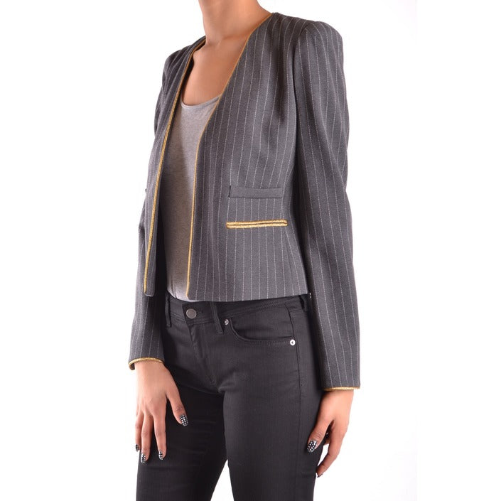 Pinko Giacca Donna Grigio Gessato Senza Chiusura Maniche Lunghe Tasche Anteriori 69% Viscosa 26% Poliammide 5% Elastan Autunno/Inverno B_28828