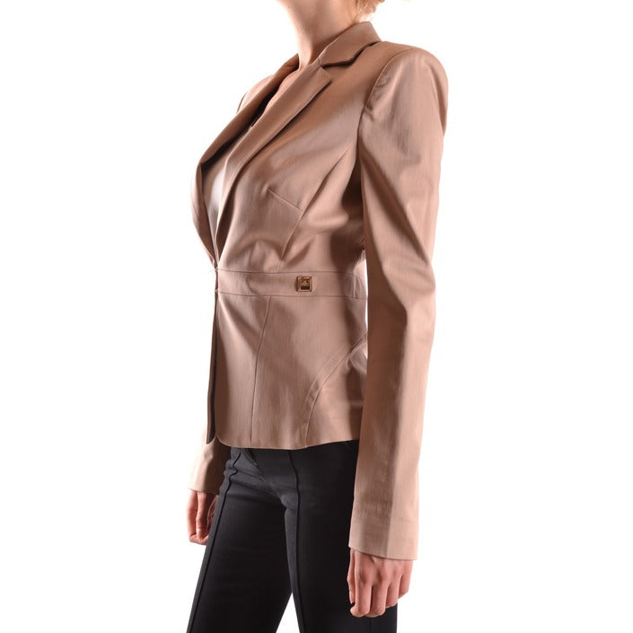 Elisabetta Franchi Giacca Donna Beige Monocromo Clip Bavero Maniche Lunghe 90% Cotone 10% Elastan Primavera/Estate B_30095