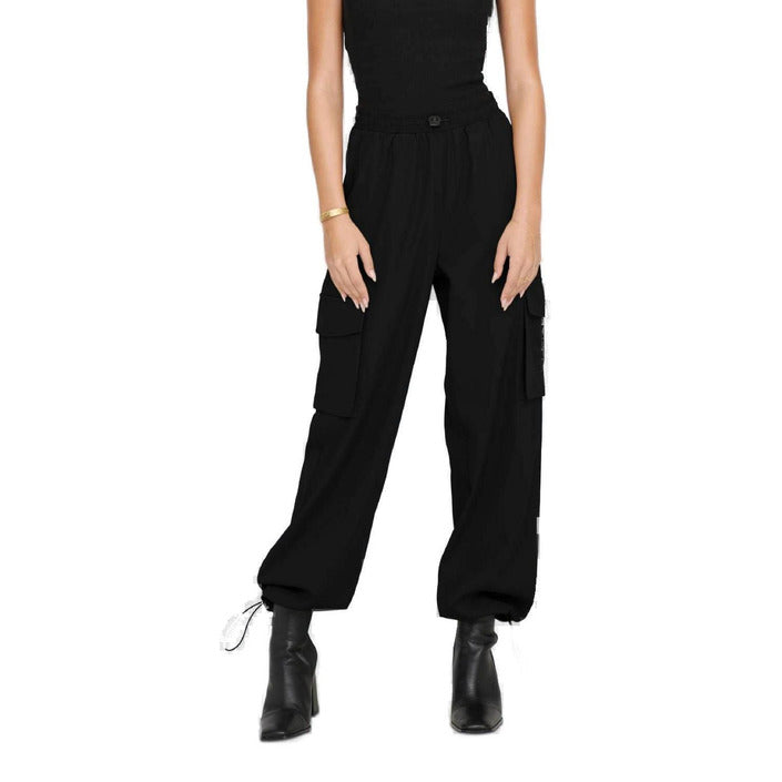 Only Pantaloni Donna Nero Monocromo 70% Cotone 30% Poliestere Primavera/Estate 15301004