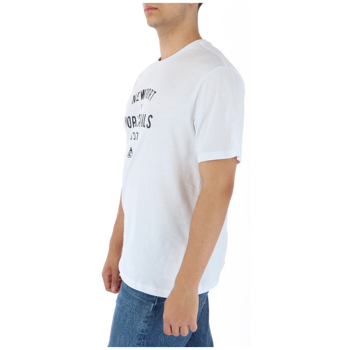 North Sails T-Shirt Uomo Bianca Stampa Manica Corta Scollo Tondo 100% Cotone Primavera/Estate 902401