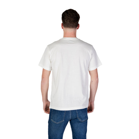 Replay T-Shirt Uomo Bianca Stampa Manica Corta Scollo Tondo 100% Cotone Primavera/Estate M3065.000.2660