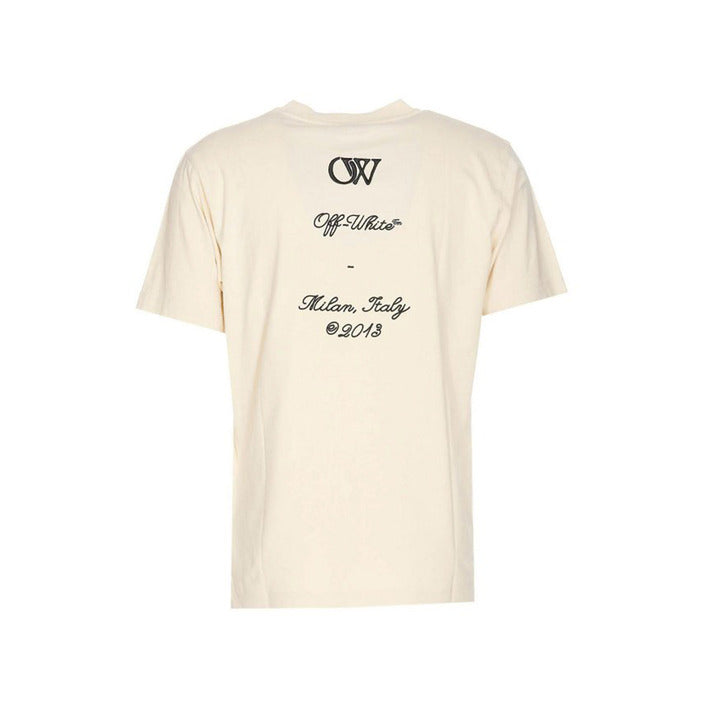 Off-white T-Shirt Uomo Beige Stampa Manica Corta Scollo Tondo 100% Cotone Primavera/Estate BO_2109