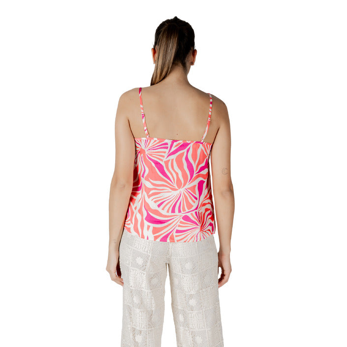 Only Top Donna Rosa Colorato con Spalline Scollo a V 100% Poliestere Primavera/Estate 15339994