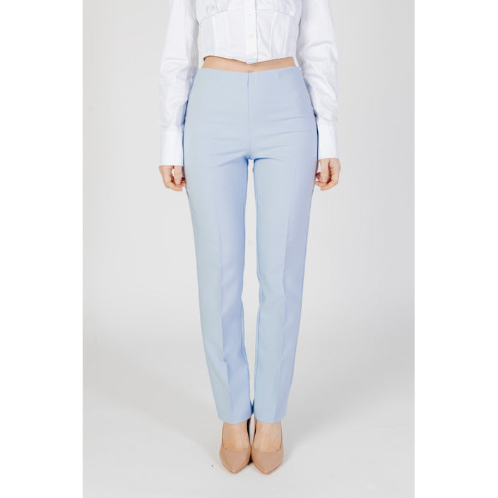 Sandro Ferrone Pantaloni Donna Azzurri in Poliestere 90% con Cerniera Primavera/Estate S18XBDSOPRANI