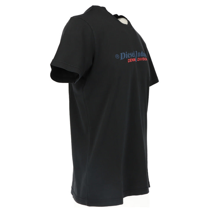 Diesel T-Shirt Uomo Nera Stampa Manica Corta Scollo Tondo 100% Cotone Primavera/Estate A03741