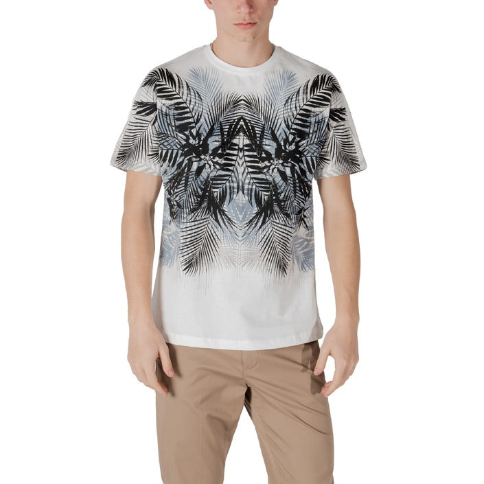 Antony Morato T-Shirt Uomo Bianca Fantasia Floreale Manica Corta Scollo Tondo 100% Cotone Primavera/Estate MMKS02514-FA100144