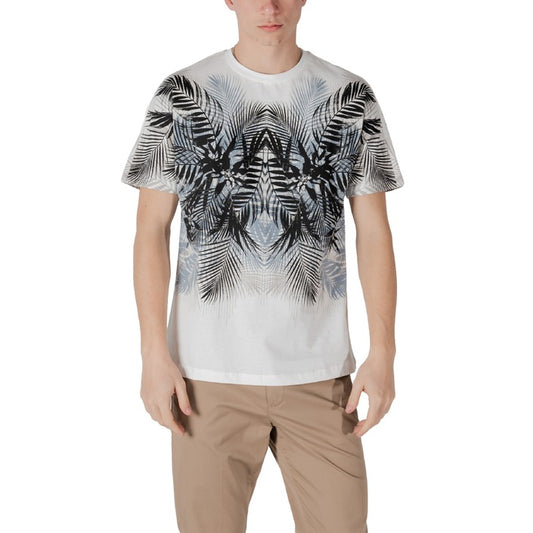 Antony Morato T-Shirt Uomo Bianca Fantasia Floreale Manica Corta Scollo Tondo 100% Cotone Primavera/Estate MMKS02514-FA100144