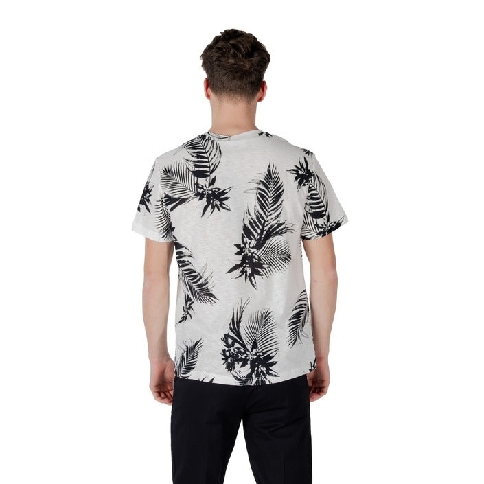Antony Morato T-Shirt Uomo Bianca Fantasia Floreale Manica Corta Scollo Tondo 100% Cotone Primavera/Estate MMKS02508-FA140283