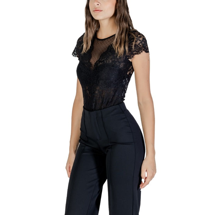 Morgan De Toi Blusa Donna Nero Bottoni Automatici Scollo Tondo 86% Poliammide 14% Elastan Primavera/Estate 201-DONAO.N