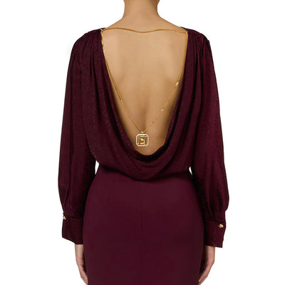 Body Donna Elisabetta Franchi Bordeaux Manica Lunga - Eleganza Luxury
