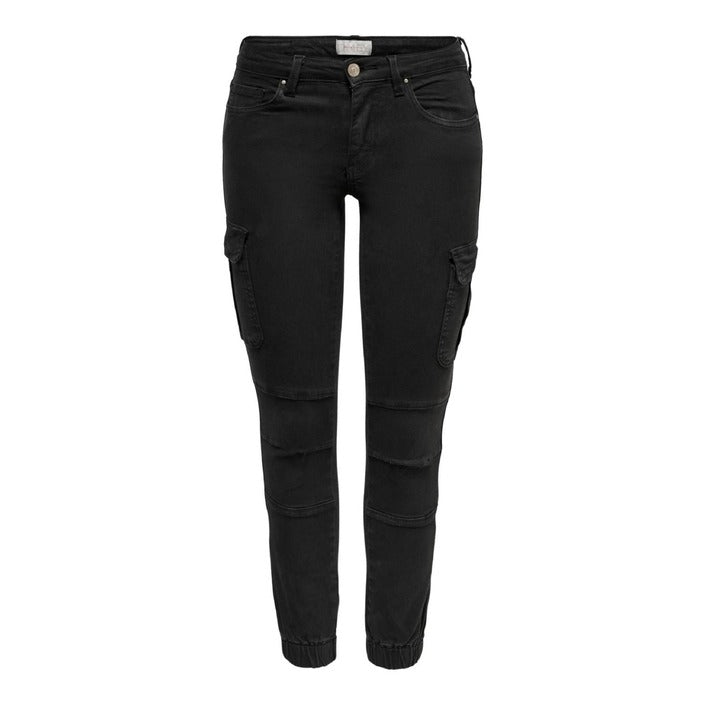 Only Pantaloni Donna Verde Zip e Bottone 98% Cotone 2% Elastan Primavera/Estate 15170889