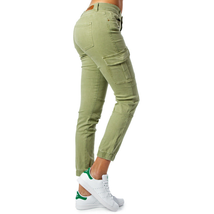 Only Pantaloni Donna Verde Zip e Bottone 98% Cotone 2% Elastan Primavera/Estate 15170889