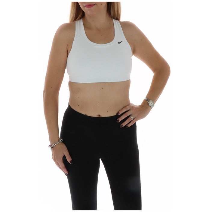 Nike Top Donna Bianco con Stampa Smanicato Scollo Tondo 82% Poliestere 18% Elastan Tutte le Stagioni BV3630-100