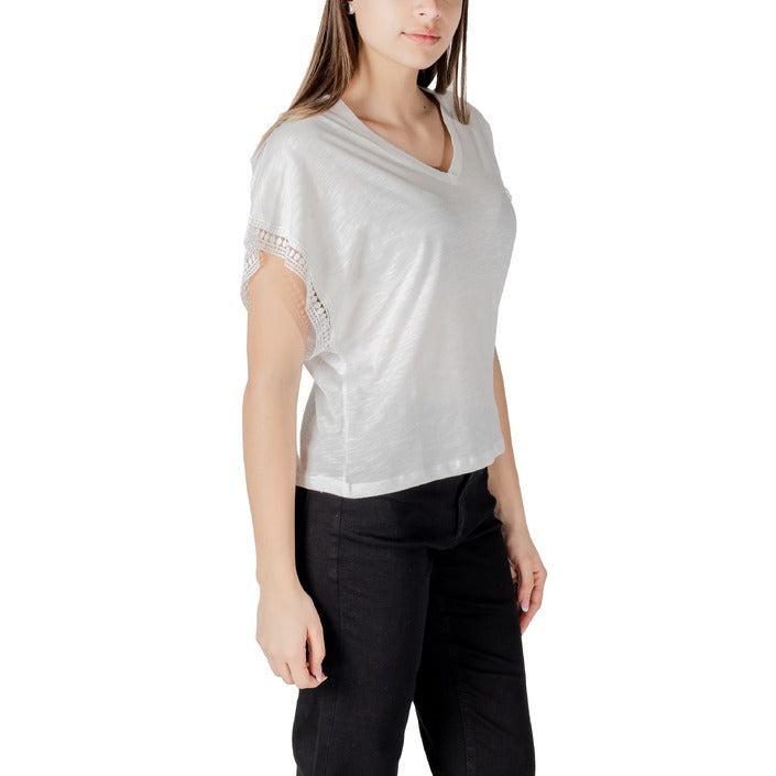 Ichi Blusa Donna Bianco Scollo V 100% Cotone Primavera/Estate 20122958
