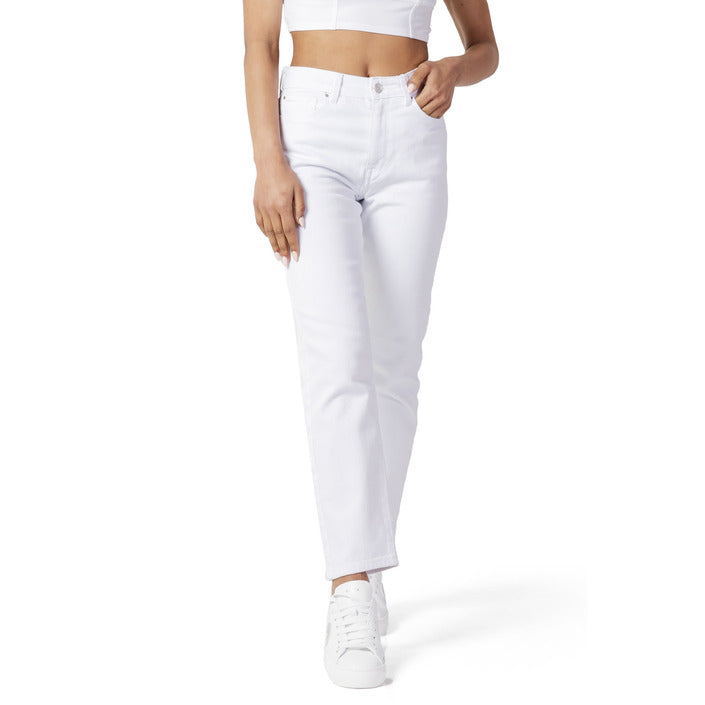 Only Jeans Donna Bianchi con Zip Bottone Tasche Anteriori Posteriori in Cotone 99% Lycra 1% Primavera/Estate 15292435