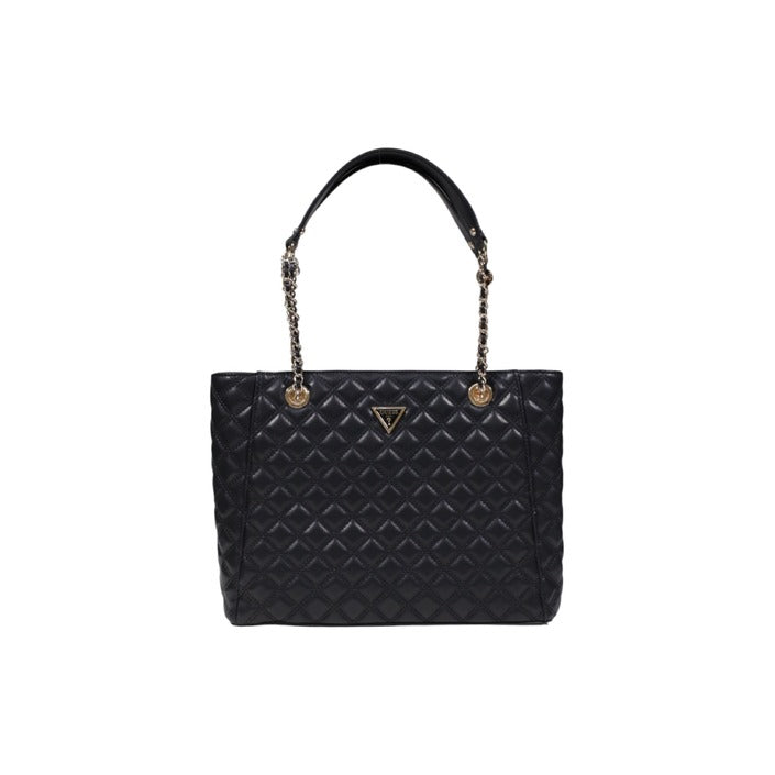 Guess Borsa Donna Nera in Poliuretano 100% con Cerniera Tasche Interne 25x32x10 cm HWQG96 73240