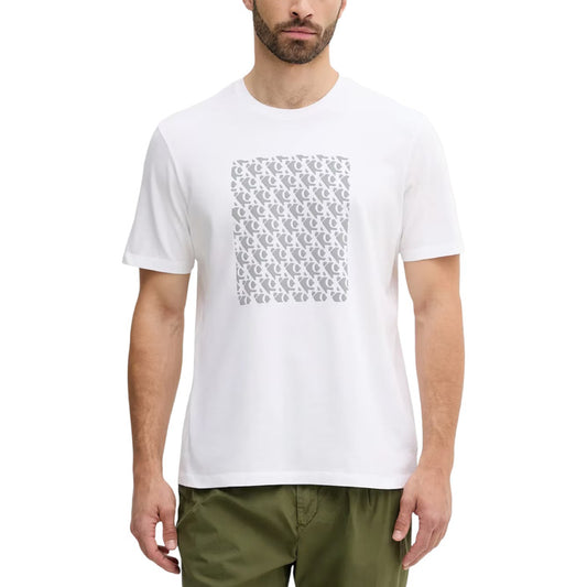 Calvin Klein Jeans T-Shirt Uomo Bianca Stampa Manica Corta Scollo Tondo 100% Cotone Primavera/Estate LV04RC841G