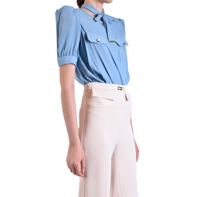 Body Donna Elisabetta Franchi Azzurro Manica Corta - Eleganza Estiva