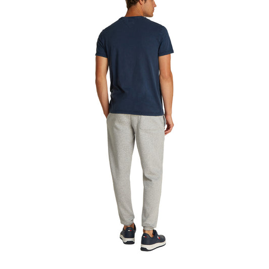 Tommy Hilfiger Jeans T-Shirt Uomo Blu Maniche Corte Scollo Tondo Cotone 100% DM0DM20332