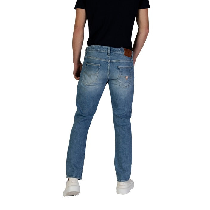 Guess Jeans Uomo Blu in Lycra 99% Elastan 1% con Zip e Bottone Tasche Anteriori e Posteriori Primavera/Estate M2YAN1 D4Q43