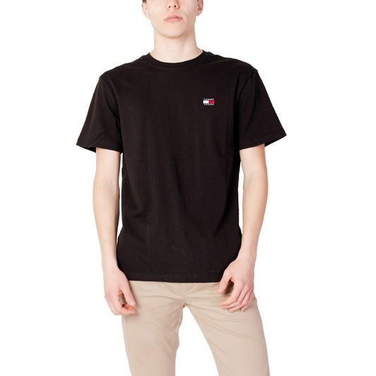 Tommy Hilfiger Jeans T-Shirt Uomo Nera Maniche Corte Scollo Tondo Cotone Organico 100% TJM CLSC TOMMY XS BA