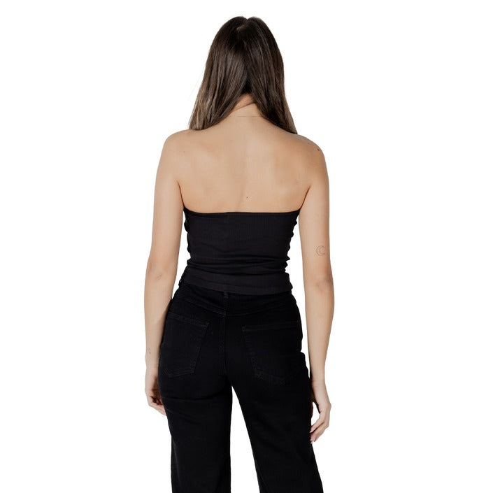 Calvin Klein Jeans Top Donna Nero Smanicato Scollo Tondo 94% Cotone 6% Lycra Primavera/Estate J20J225310