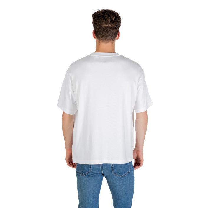Calvin Klein T-Shirt Uomo Bianca Stampa Manica Corta Scollo Tondo 100% Cotone Primavera/Estate LV04LC206G