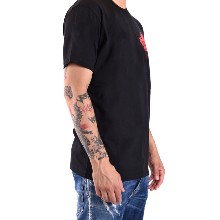 Dsquared2 T-Shirt Uomo Nera Stampa Manica Corta Scollo Tondo 100% Cotone Primavera/Estate V_31647