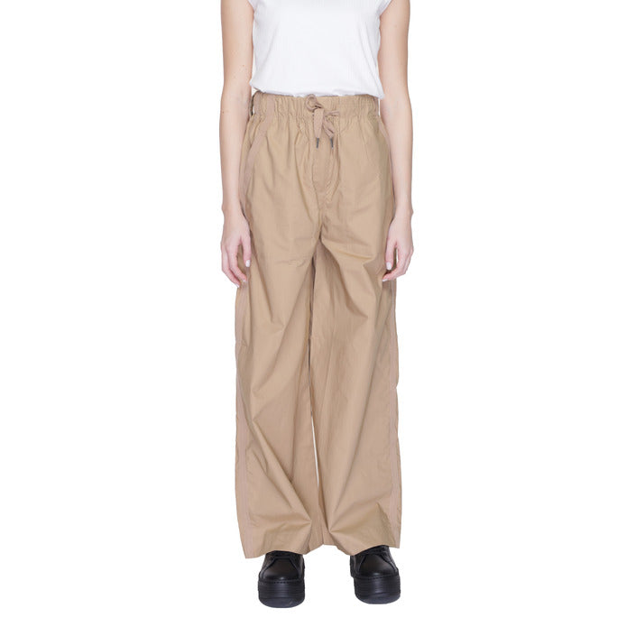 Blauer Pantaloni Donna Beige Monocromo Zip e Bottone 100% Cotone Primavera/Estate 24SBLDP01257