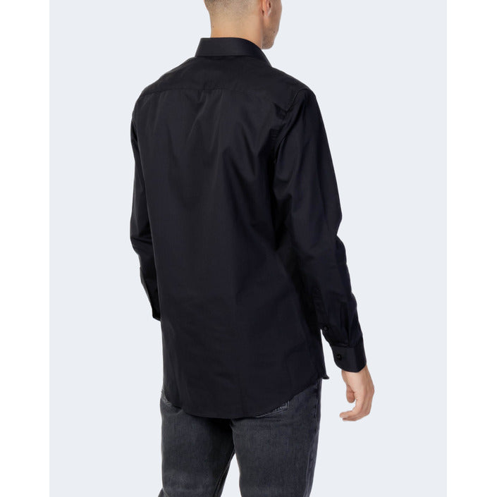 Selected Camicia Uomo Nero Bottoni Maniche Lunghe Scollo Alto Colletto Classico Cotone 100% Primavera Estate 16086754