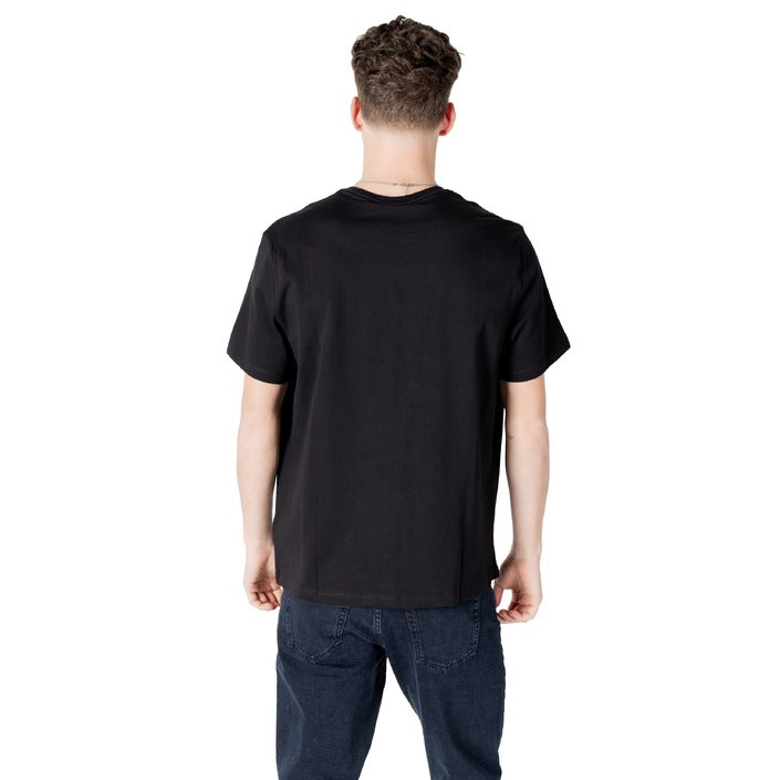 Calvin Klein Jeans T-Shirt Uomo Nero Stampa Maniche Corte Scollo Tondo Cotone 100% LV04RB862