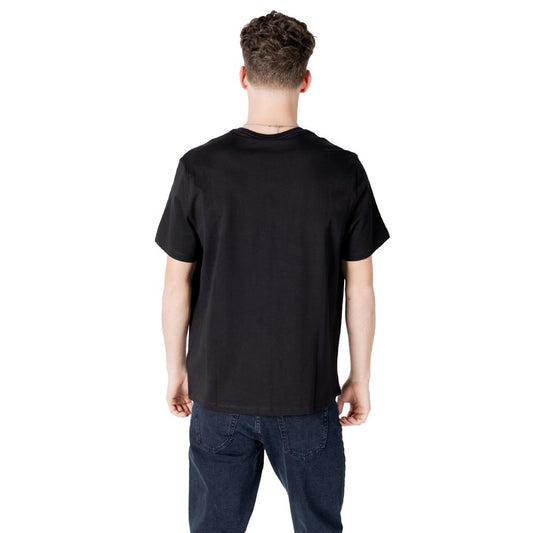 Calvin Klein Jeans T-Shirt Uomo Nero Stampa Maniche Corte Scollo Tondo Cotone 100% LV04RB862