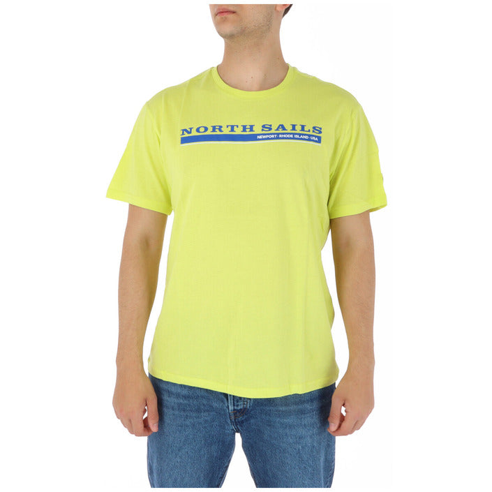 North Sails T-Shirt Uomo Nera Stampa Manica Corta Scollo Tondo 100% Cotone Primavera/Estate 902404