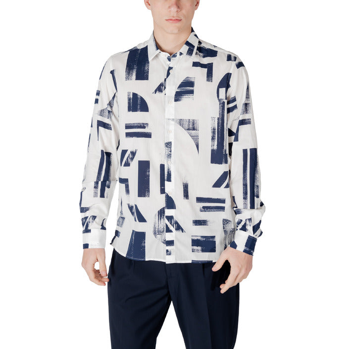 Antony Morato Camicia Uomo Beige Colorata in Cotone 50% con Bottoni Cappuccio Maniche Lunghe Primavera/Estate MMSL00614-FA430642