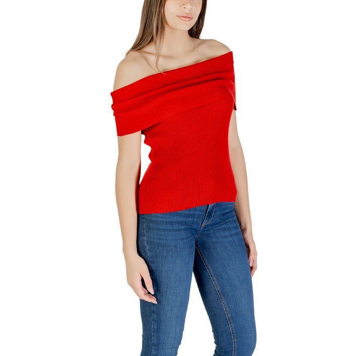 Only T-Shirt Donna Rossa Smanicato Scollo a Barca 50% Cotone 50% Poliestere Primavera/Estate 15341690