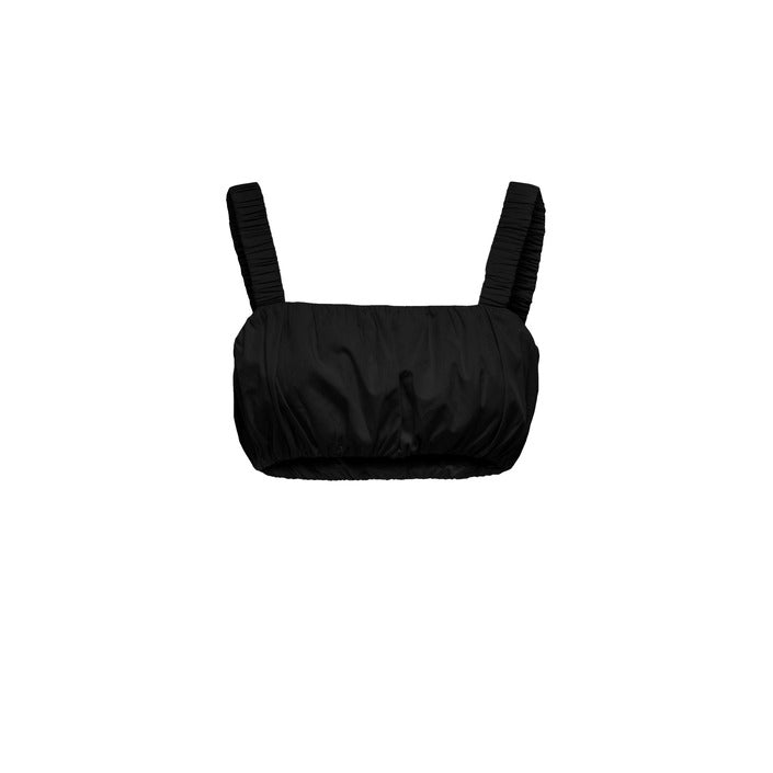 Only Top Donna Nero con Spalline Scollo Quadrato 100% Cotone Primavera/Estate 15296223
