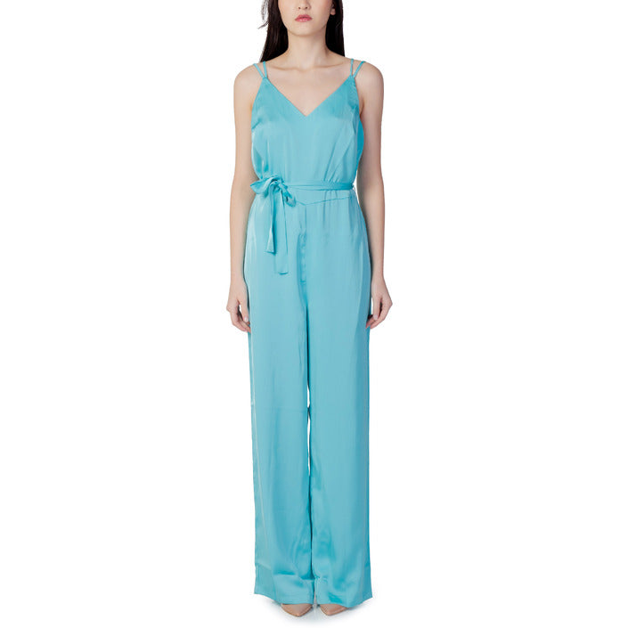 Vila Clothes Tuta Donna Azzurra Monocromo con Cerniera Spalline Scollo a V in Poliestere 100% 14085390