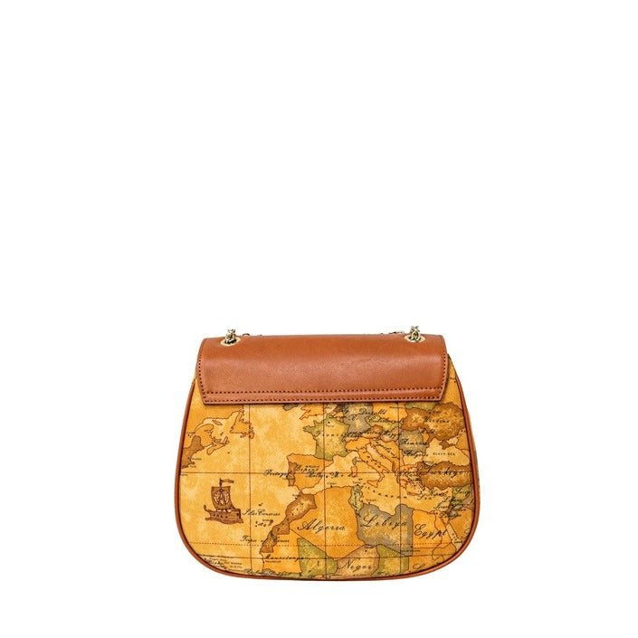 Alviero Martini Prima Classe Borsa Donna Beige in Pelle 100% con Stampa Geo Cerniera C D096 6000
