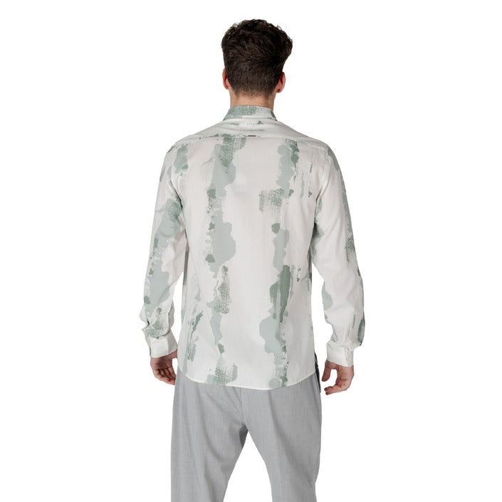 Antony Morato Camicia Uomo Verde Colorato Manica Lunga Bottoni Scollo Tondo Colletto Classico 50% Cotone 50% Viscosa Primavera/Estate MMSL00614-FA430644