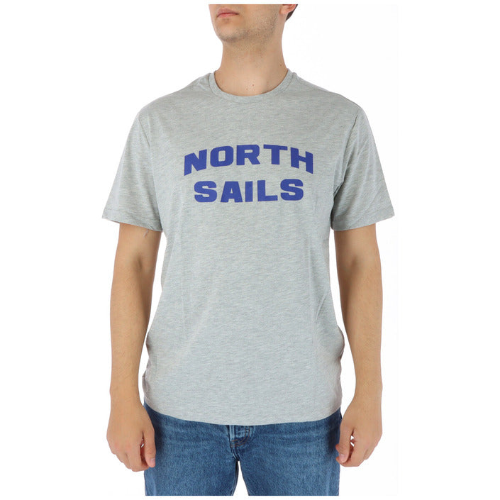 North Sails T-Shirt Uomo Bianca Stampa Manica Corta Scollo Tondo 100% Cotone Primavera/Estate 902418