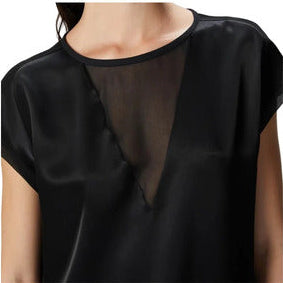 Pinko Blusa Donna Nero Scollo Tondo 91% Acetato 9% Poliestere Primavera/Estate B_44732