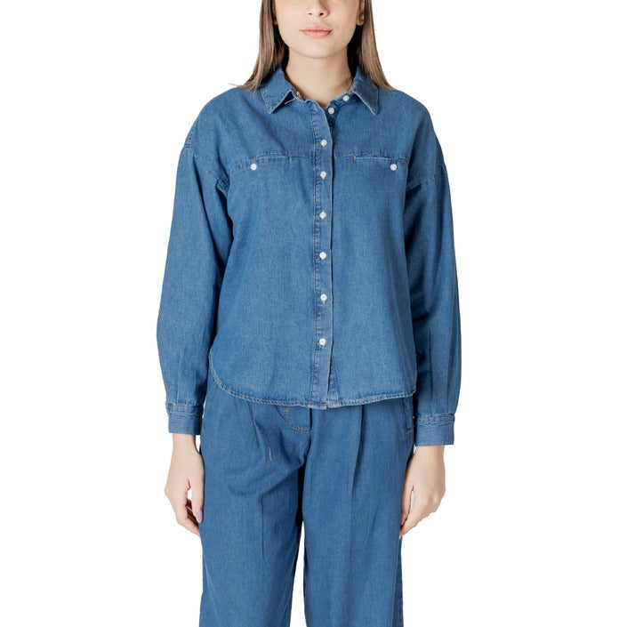 Ichi Women's Long Sleeve Denim Shirt